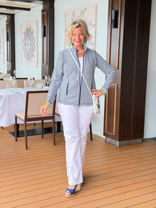 DOCKSIDE NAVY FULL ZIPPER JACKET LULU-B