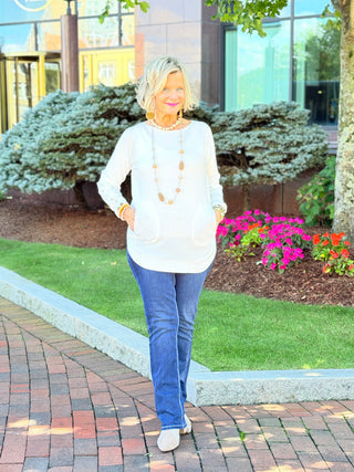 ETHYL SOFT POCKET CREAM SWEATER ETHYL JEANS
