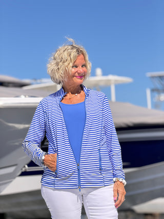 NAUTICAL BLU STRIPED JACKET LULU-B