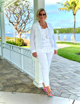 LULU-B SOUTH BEACH WHITE ANKLE JEAN