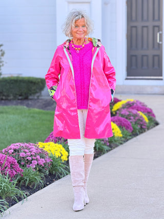 Polka Dot HOT PINK Posh Reversible Raincoat Cathys Place