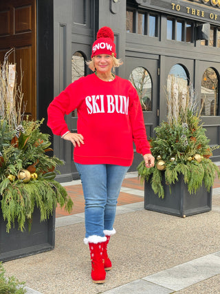 Red Snow Pom Hat Cathys Place