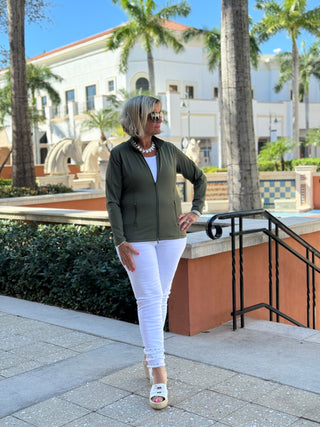 LULU-B OLIVE FULL ZIPPER JACKET