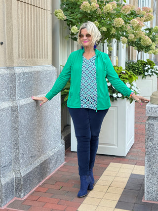Lulu B Full Emerald Green Zipper Jacket
