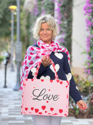 LOVE Message Heart Printed Tote Bag - Cathys Place