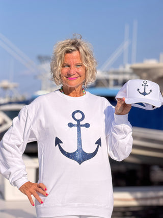 Glitter anchor Sweatshirt Cathys Place