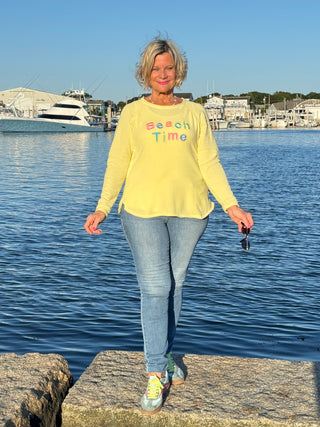 LULU-B YELLOW BEACH TIME SWEATER