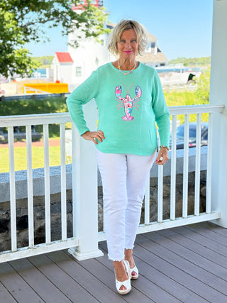 BEACH CLUB SEAFOAM LOBSTER SWEATER Cathys Place