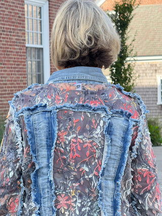 Ethyl Denim & Floral Insert Coat - Virtue