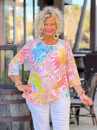 TROPICALRESORT ROUND ASYMMETRIC TOP LULU-B