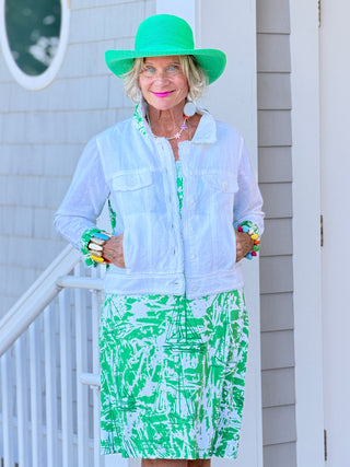 HARBOR  LIGHTS SAILBOAT GREEN MAXI DRESS TANGO MANGO