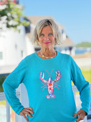BEACH CLUB AQUA LOBSTER SWEATER Cathys Place