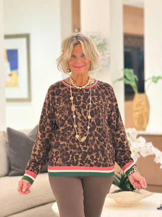 Women's Cheetah Print Knit Sweater Cathys Place