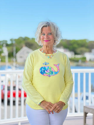 BEACH CLUB YELLOW WHALE SWEATER LULU-B