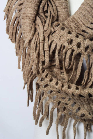 Tassel Fringe Knit Infinity Scarf - Bestselling Design Leto Accessories