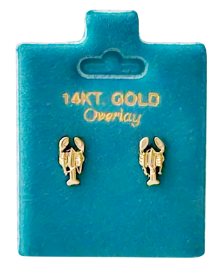 Made In USA Lobster Stud Earrings Gold or Silver