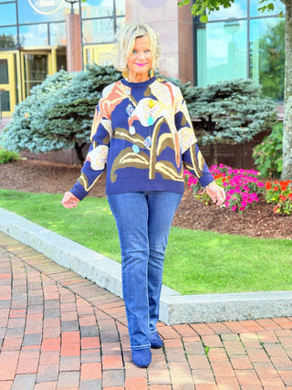 Statement Floral Crew Neck Sweater CHARLIE B