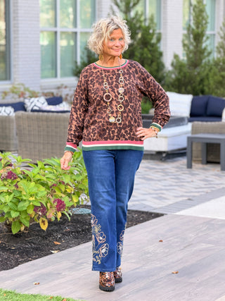Women's Cheetah Print Knit Sweater Cathys Place