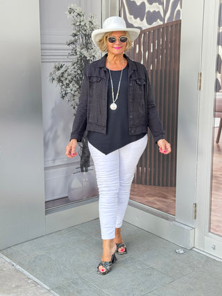 KEY WEST BLACK LINEN JACKET