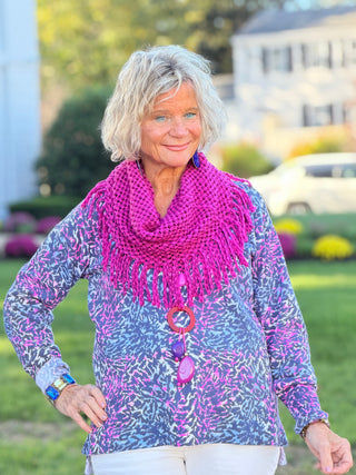 SHADES OF BLUE  ROUGED CARDIGAN LULU-B