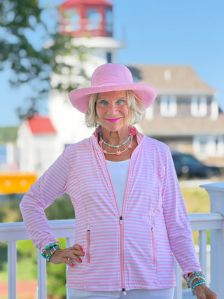 DOCKSIDE PRETTY PINK FULL ZIPPER JACKET LULU-B