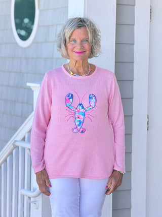 BEACH CLUB PINK LOBSTER SWEATER LULU-B