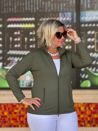 LULU-B OLIVE FULL ZIPPER JACKET