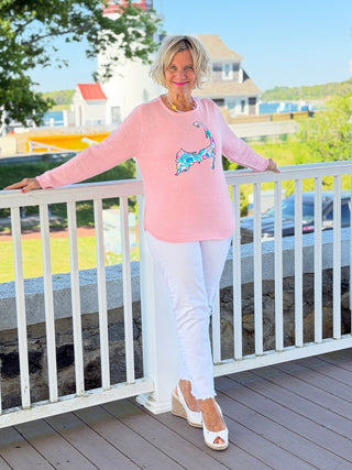 BEACH CLUB PINK CAPE COD MAP SWEATER LULU-B