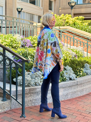Blue Reversible Rain Cape - l Collection