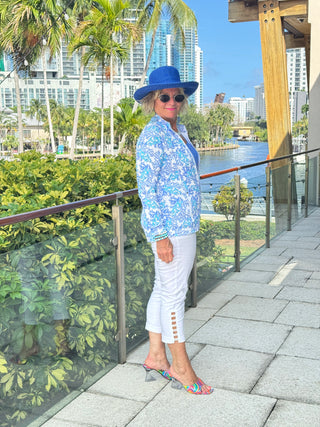 LULU B CORAL BREEZE FULL ZIPPER JACKET