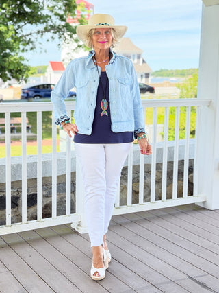 NAUTICAL CREST LINEN JACKET TANGO MANGO