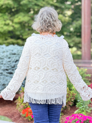 CREAM CROCHET CARDIGAN Cathys Place