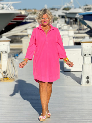 LULU-B HOT PINK TEXTURED DRESS LULU-B