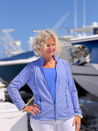 NAUTICAL BLU STRIPED JACKET LULU-B