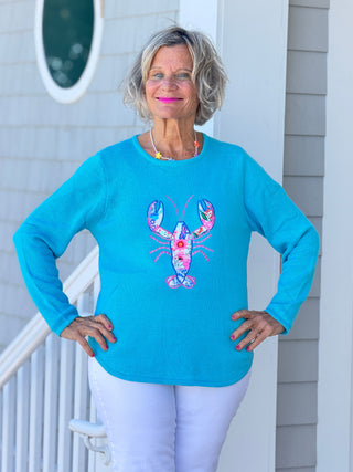 BEACH CLUB AQUA LOBSTER SWEATER Cathys Place