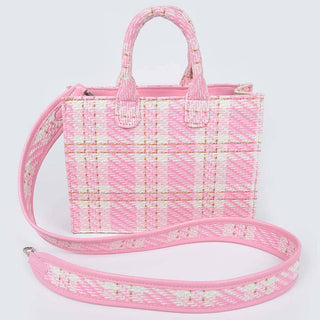Tweed Plaid Medium Tote Bag