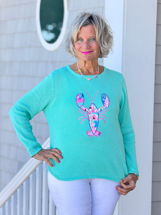 BEACH CLUB SEAFOAM LOBSTER SWEATER Cathys Place