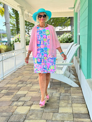 SANDY BEACH COLOR SHIFT RUFFLE DRESS