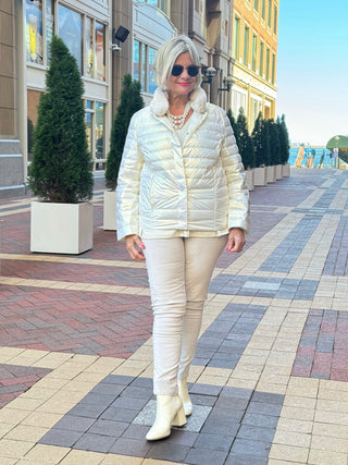 LULU-B PUFFER DOWN SNOW GOLD FAUX FUR JACKET