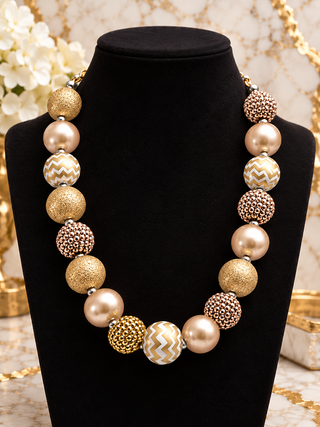 Gold Pearl Rhinestone Chunky Bubblegum Jewelry Cathys Place
