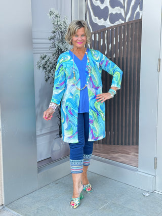 LULU-B DENIM PALM TREE PANT