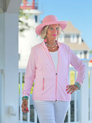 DOCKSIDE PRETTY PINK FULL ZIPPER JACKET LULU-B