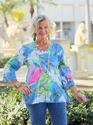 WATERCOLOR SKY BURNOUT TOP ETHYL JEANS