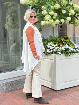 Cream ruffle Vest