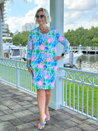SEASHELL BEACH SLEEVE DRESS - Cathys Place