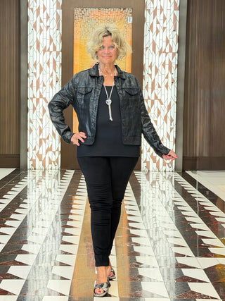 LULU B BLACK METALLIC JACKET - Cathys Place