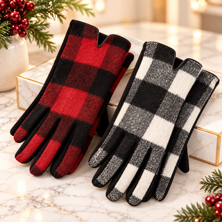 Buffalo Check Pattern Cozy Winter Gloves Cathys Place
