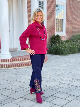 Women's Embroidered Pull On Ankle Jeans Cathys Place