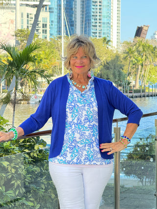 LULU B CORAL BREEZE SLEEVELESS RUFFLE TOP
