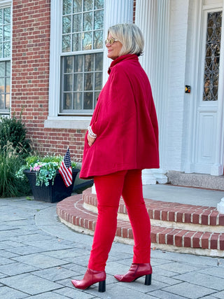 RED Womens Cape Poncho Coat
